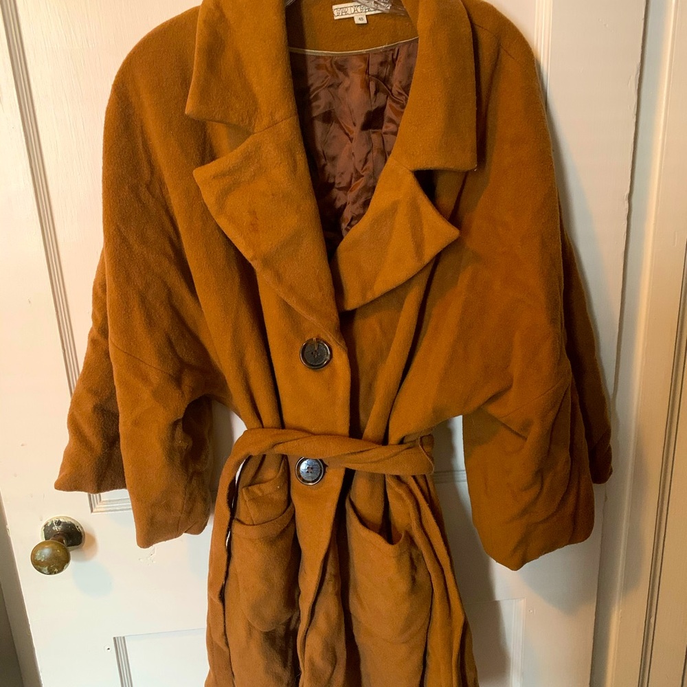 Oversized trench tie waist coat